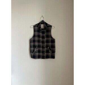 Hei Hei Anthropologie Women's Quincy Plaid Vest in Black Combo Size XSMALL
